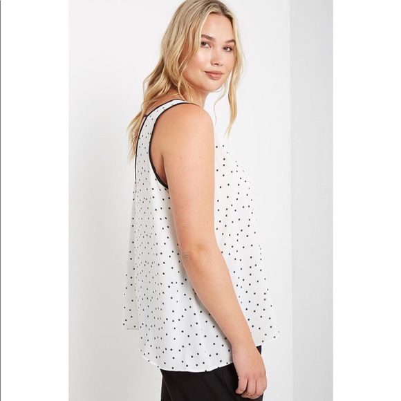 Last ☝️Curvy White Chiffon Print Sleeveless Top - Picture 4 of 6